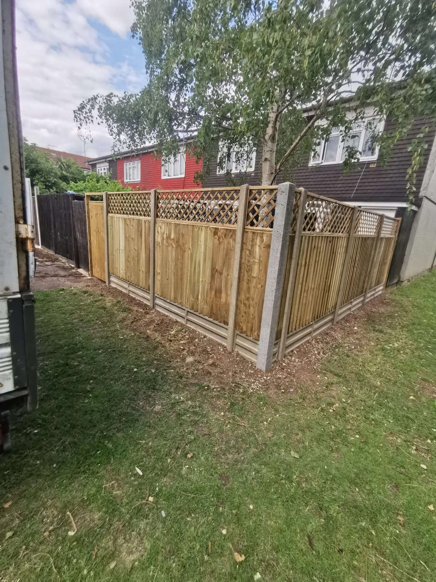 Completed timber fence rebuild